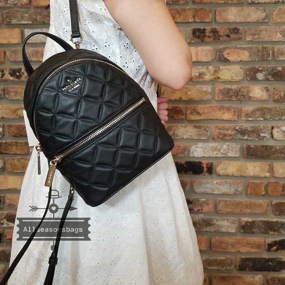 KATE Spade Mini Natalia Backpack Crossbody BLACK Leather authentic Crossbody